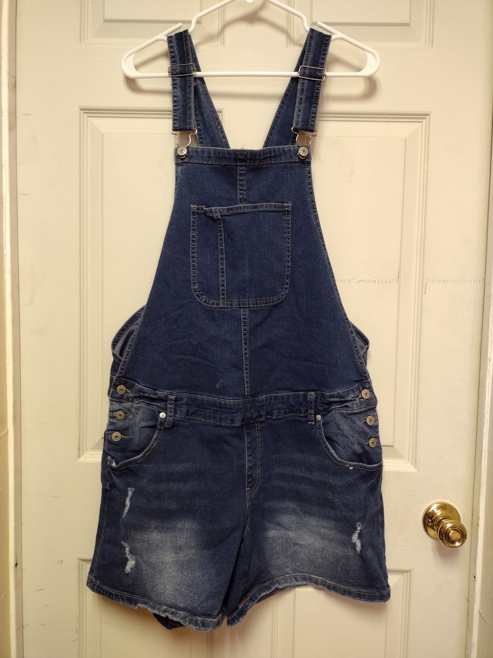 Denim Short Overalls - Dark Blue Women’s Jeans
